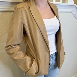 Tan Leather Jacket Blazer Jax Country Super Soft
